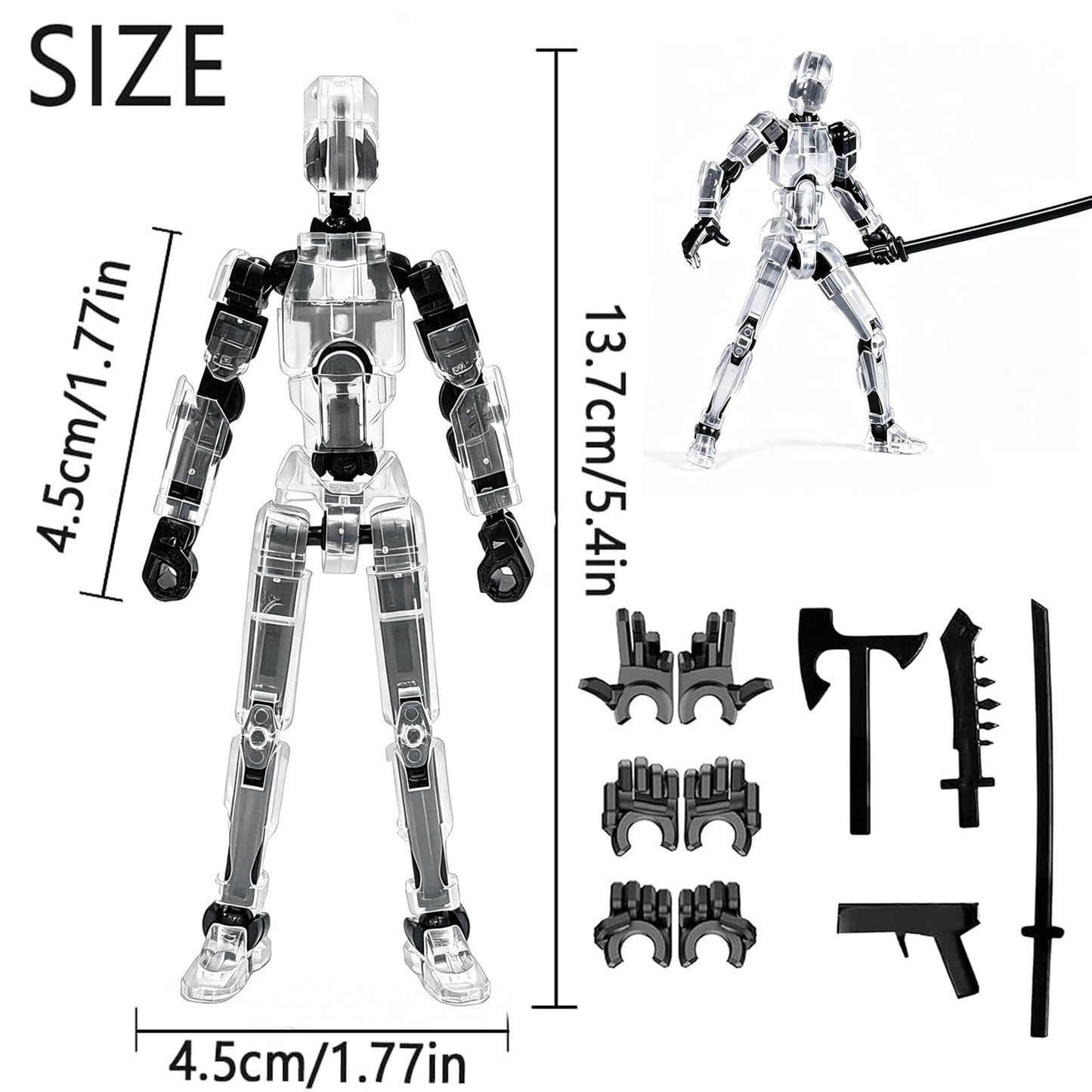 DANONI Titan 13 Action Figure, Lucky Robot Action Figures,Creative 3D Printed Action Figure,Multi Jointed Action Figures Desktop Decorations for Kids