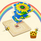 Montessori Wooden Puzzles for Kids Ages 4-8, 4 Layer Life Cycle Of Sunflower Jigsaw Puzzle for Toddlers, Children Preschool Learning Educational
