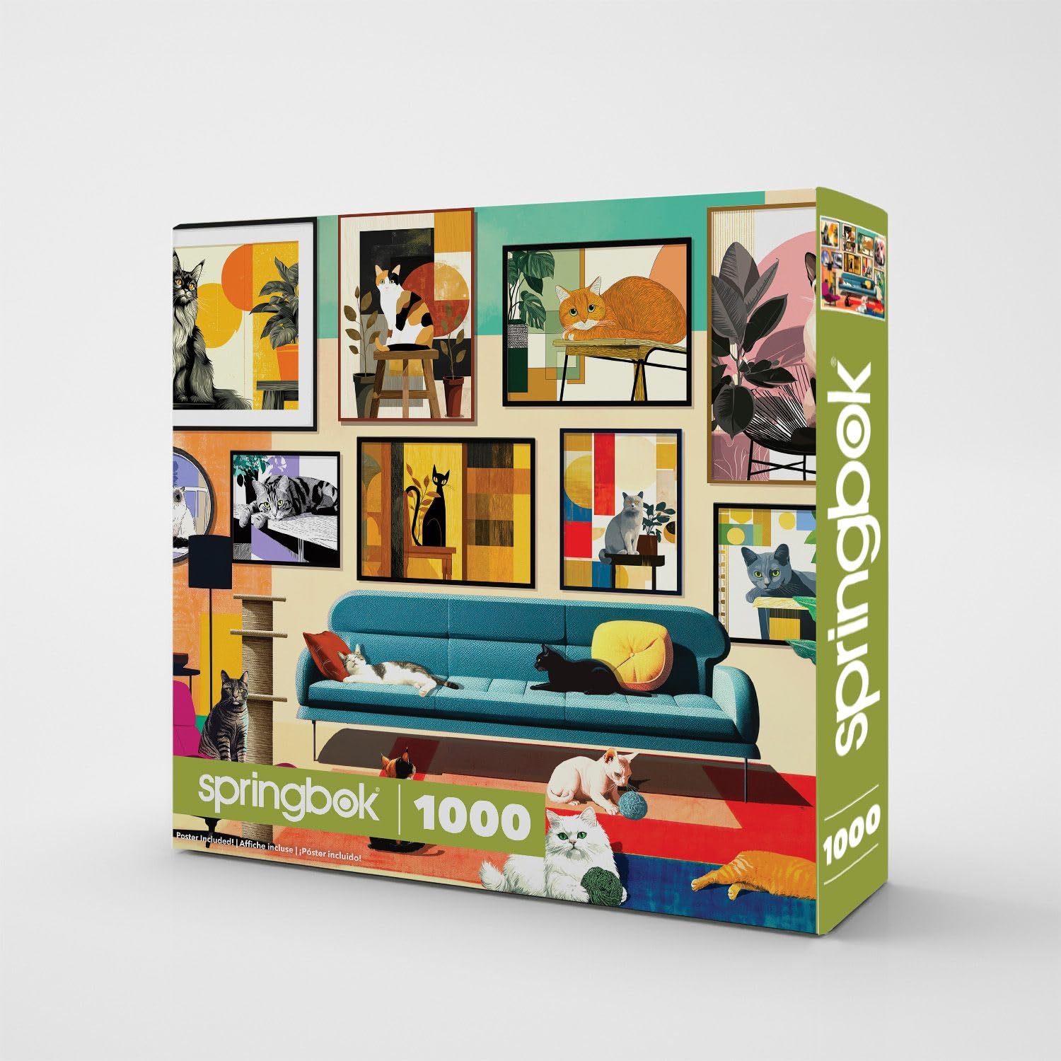 Springbok Mid-Century Cats 1000 Piece Jigsaw Puzzle for Adults