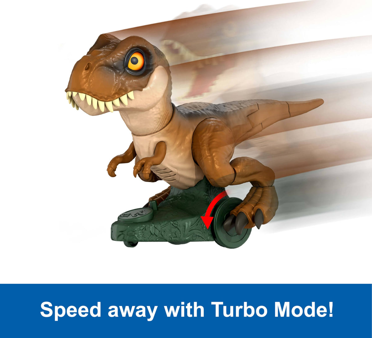 Mattel Jurassic World Roarin’ Frenzy T Rex RC Toy, Motorized Remote Control Tyrannosaurus Rex Dinosaur, Multiple Movement Modes & Sounds