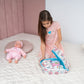 HappyVk Baby Doll Bed Set - Portable Doll Bassinet for Dolls up to 21 Inches - Pretend Play Handbag for Girls Ages 3+ Doll Accessory Playset - Pink