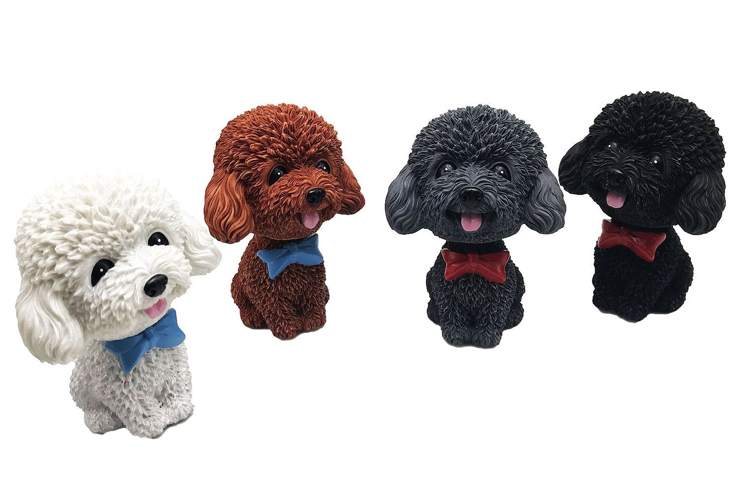 IBWell Mini Bobbing-Head Dog for Car Dash Board Decor,Dashboard Doggy Puppy Teddy Toy with Adhesive Tab?Poodle? (Brownish Red)