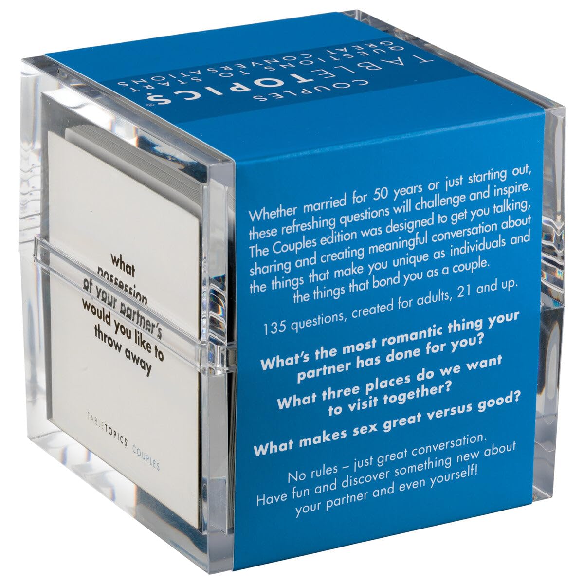 TableTopics Couples Conversation Starter Card Game for Romantic Partners - 135 Questions for Date Nights, Reconnecting, & Strengthening