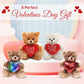 Made By Aliens Plush Teddy Bear with Love You Heart Stuffed Animal Gift for Kids & Adults Valentine (6 inch, Brown Love You)