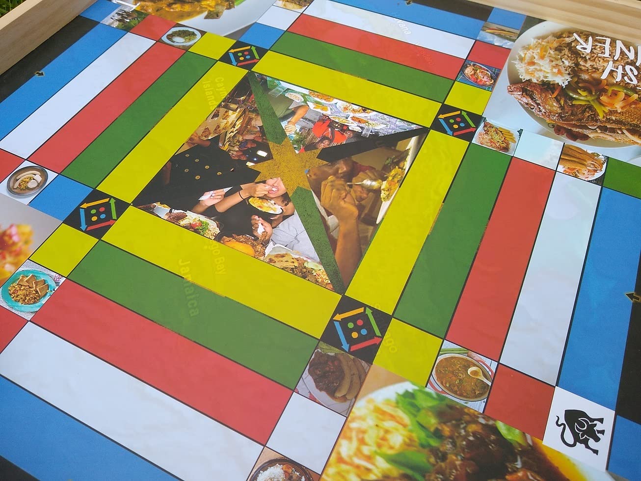 Jamaican Ludo Food Edition (Ludi/Ludy/Loodi) | 24in x 24in Board Game | Family Game Night Activity | Fun Easy Multi-Player Entertainment