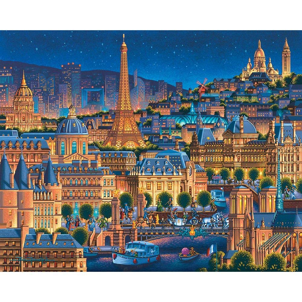 Dowdle Folk Art Jigsaw Puzzle - Paris City of Lights 1000 Pc
