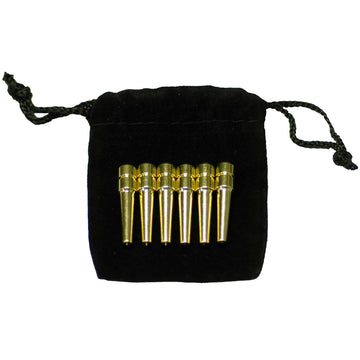 WE Games Premium Brass Cribbage Pegs with Swarovski Austrian Crystals - Set of 6 (Black & Clear)