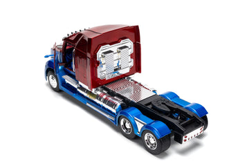 Jada Spider-Man Western Star 5700 XE Big Rig - Die-Cast Vehicle - 1:24 Scale, Opening Doors, Chrome Finishes, Rubber Tires - Hollywood Rides Marvel