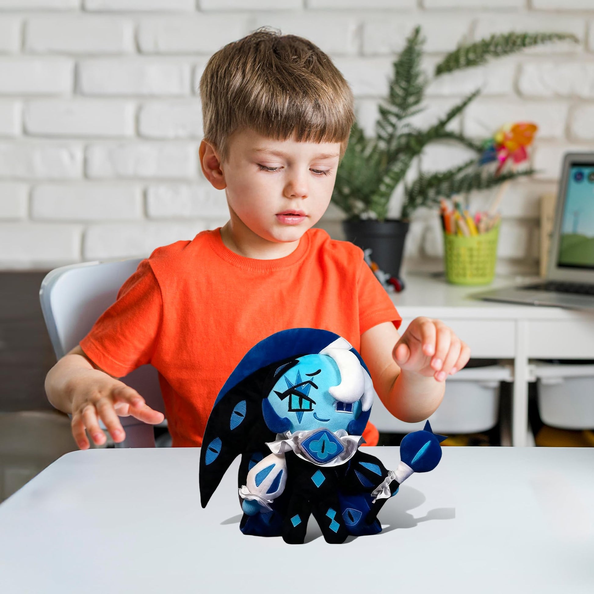 Shadow Milk Cookie Plush, Soft Stuffed Animal Plushie, Cute Cookie Character Collectible Doll, Kawaii Gaming Plush Toy for Kids and Adults, Anime Room