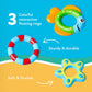 Nuby Floating Octopus with 3 Hoopla Rings - Baby & Toddler Bath Toy - No Hole Design Keeps Moisture Out - Fine Motor Skills - 18+ Months - Great Baby