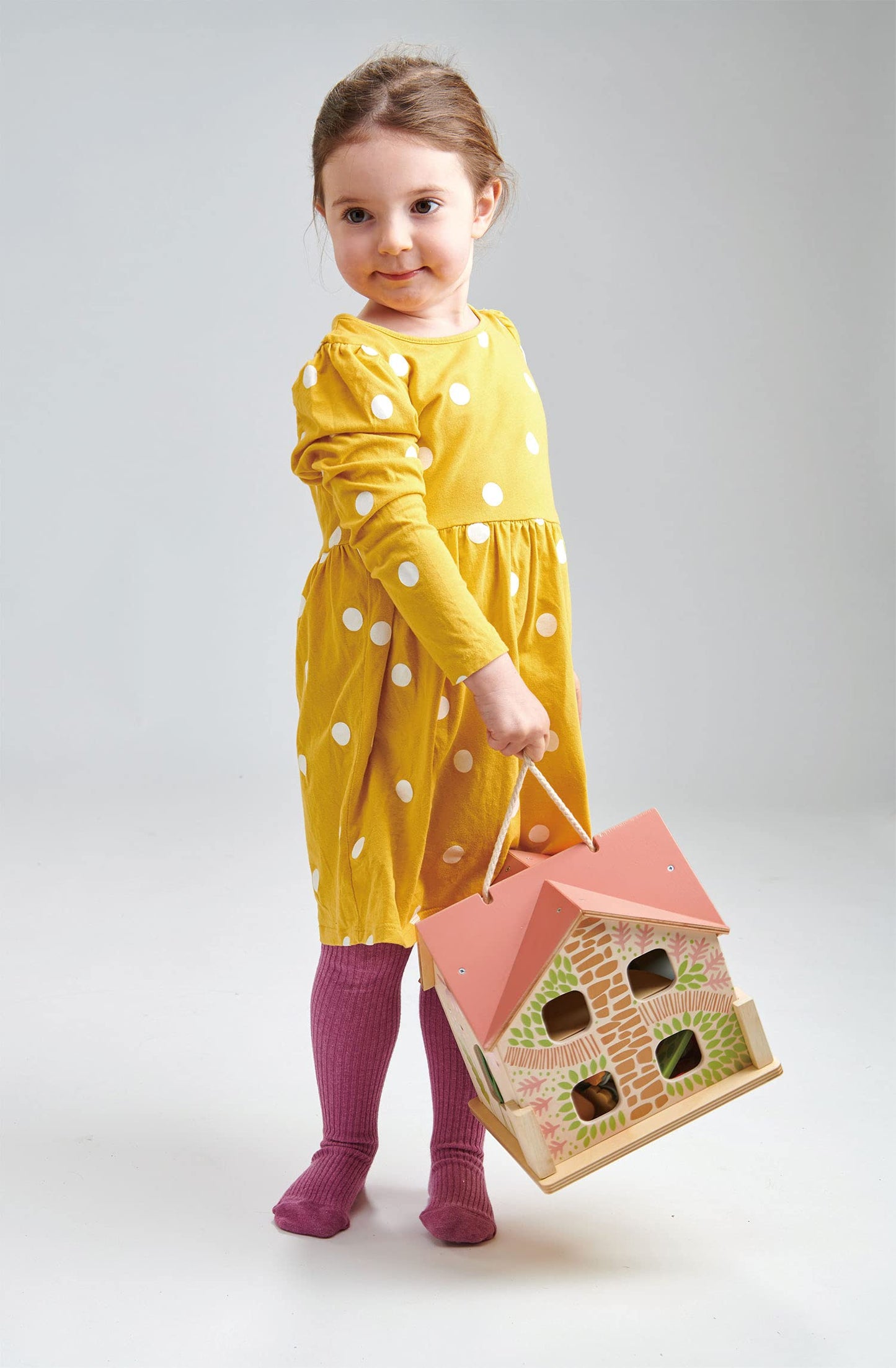 Tender Leaf Toys - Rosewood Cottage - Beautiful Portable Wooden Dollhouse Cottage Set for Kids 3+