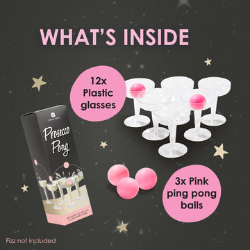 Talking Tables Party Pong Drinking Game | Includes Glasses & Balls | Games for Bachelorette Party, Girls Night, Birthday, Bridal Shower, NYE