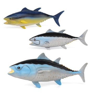 GUFOPONAS Large Bluefin Tuna Fish Toy Family 3PCS Plastic Actias Ningpoana Sea Animal Figures Ocean Animals Figurines Bath Toy Shark Figurines Fish