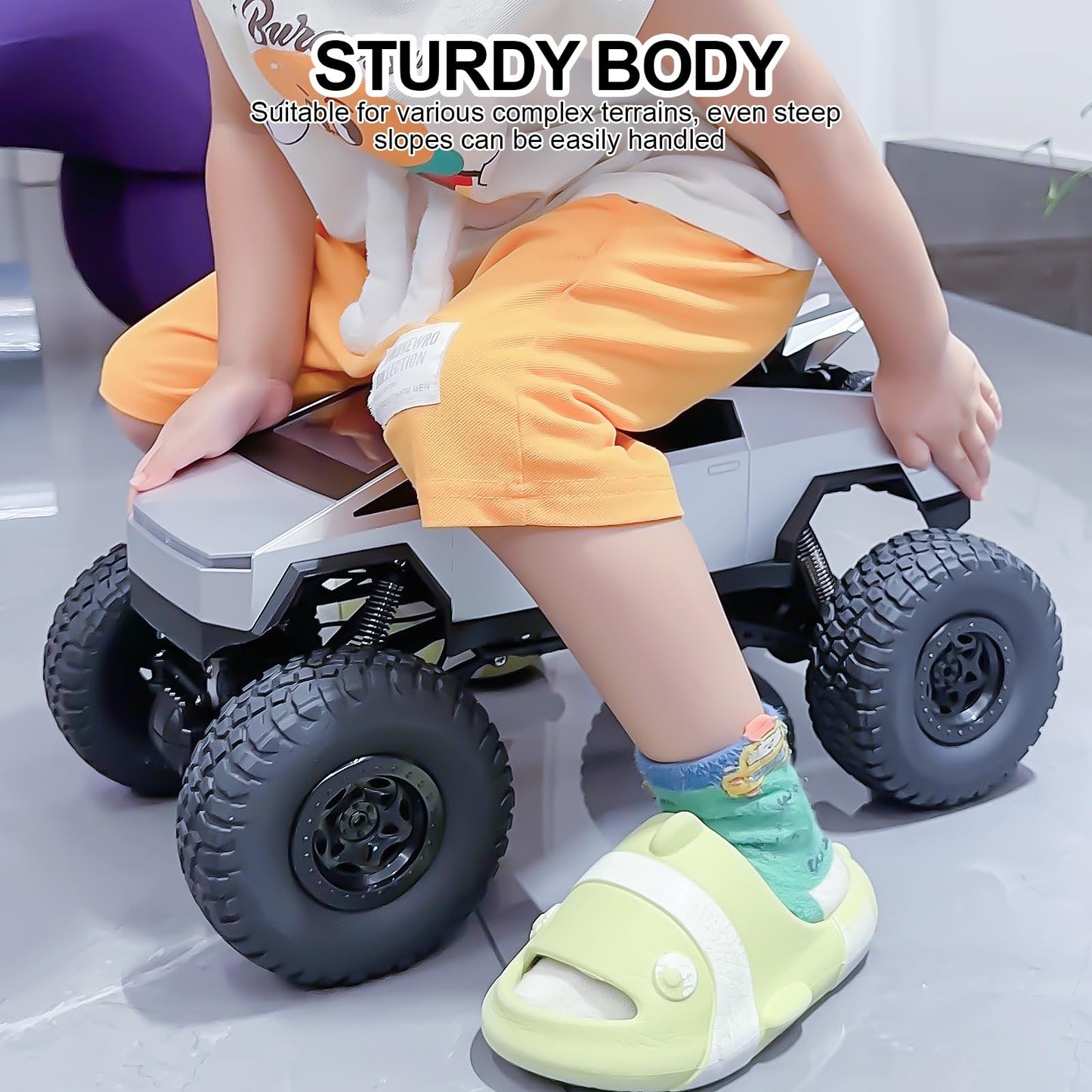 toylefun 1:8 Huge Climbing Car Remote Control Truck RC Pickup Model Car Motorcycle Powerful 4x4 Vehicle for All Various Terrains Great Christmas