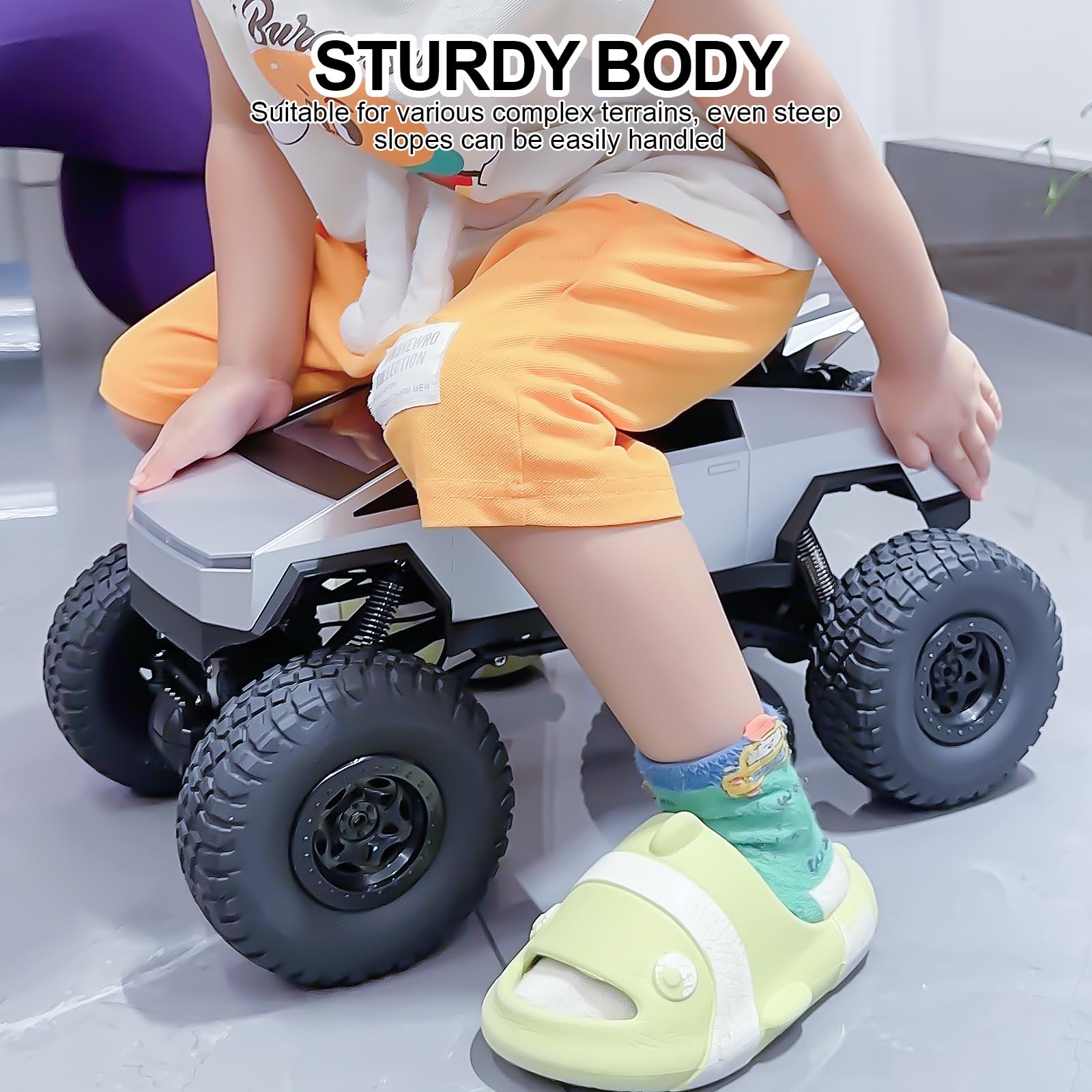toylefun 1:8 Huge Climbing Car Remote Control Truck RC Pickup Model Car Motorcycle Powerful 4x4 Vehicle for All Various Terrains Great Christmas