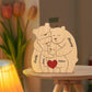 XSTZR Personalized Wooden Bear Puzzle with Names Hugging Bears Family Puzzle Custom Mom/Dad/Family Members,Christmas DayPresent (Hug the Bear 1)