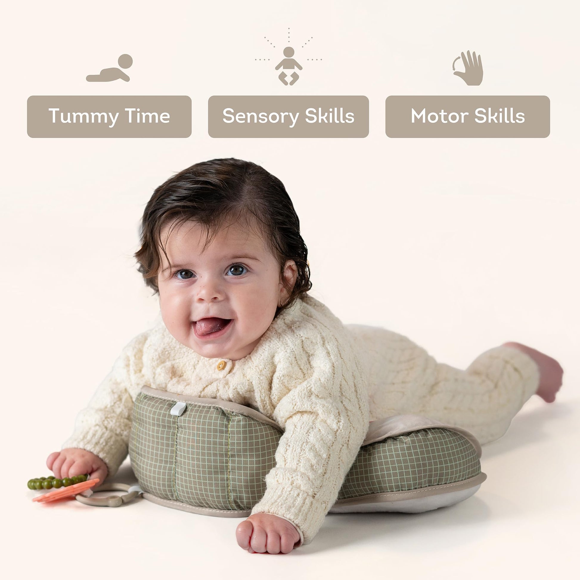 Taf Toys Tummy Time Ergonomic Support Toy & Teether for Infant Newborn Supportive Baby & Neck Strengthening Develops Muscles for Crawling Montessori
