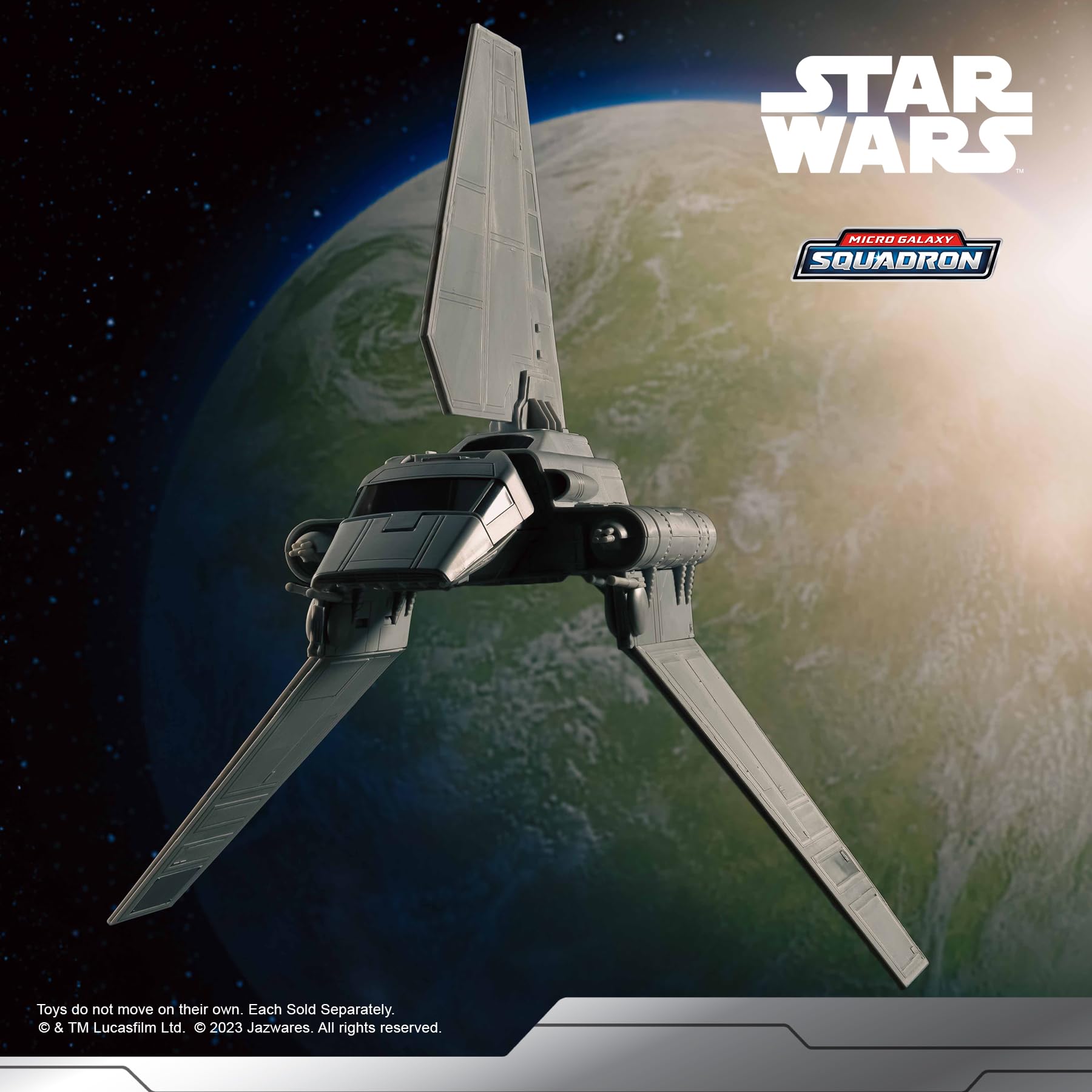 Star Wars Micro Galaxy Squadron Imperial Shuttle - 7-Inch Starship Class Vehicle with Three 1-Inch Micro Figure Accessories