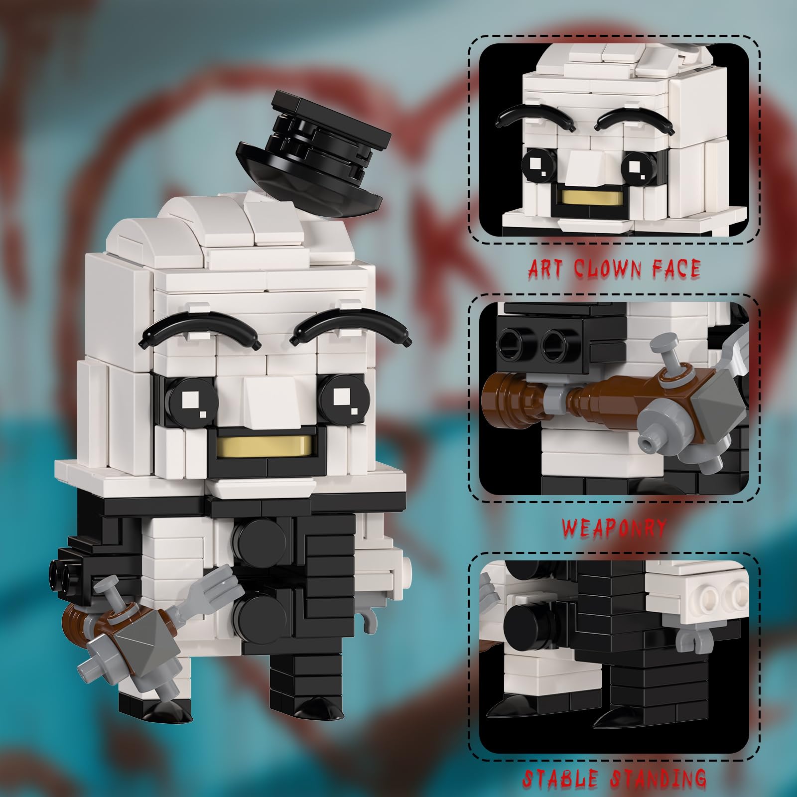 Art The Clown Building Blocks Set, Horror Clown Movie Character Action Figure Toys, Mini Terror Art Clown Building Set, Ideal for Fans Boys Grils