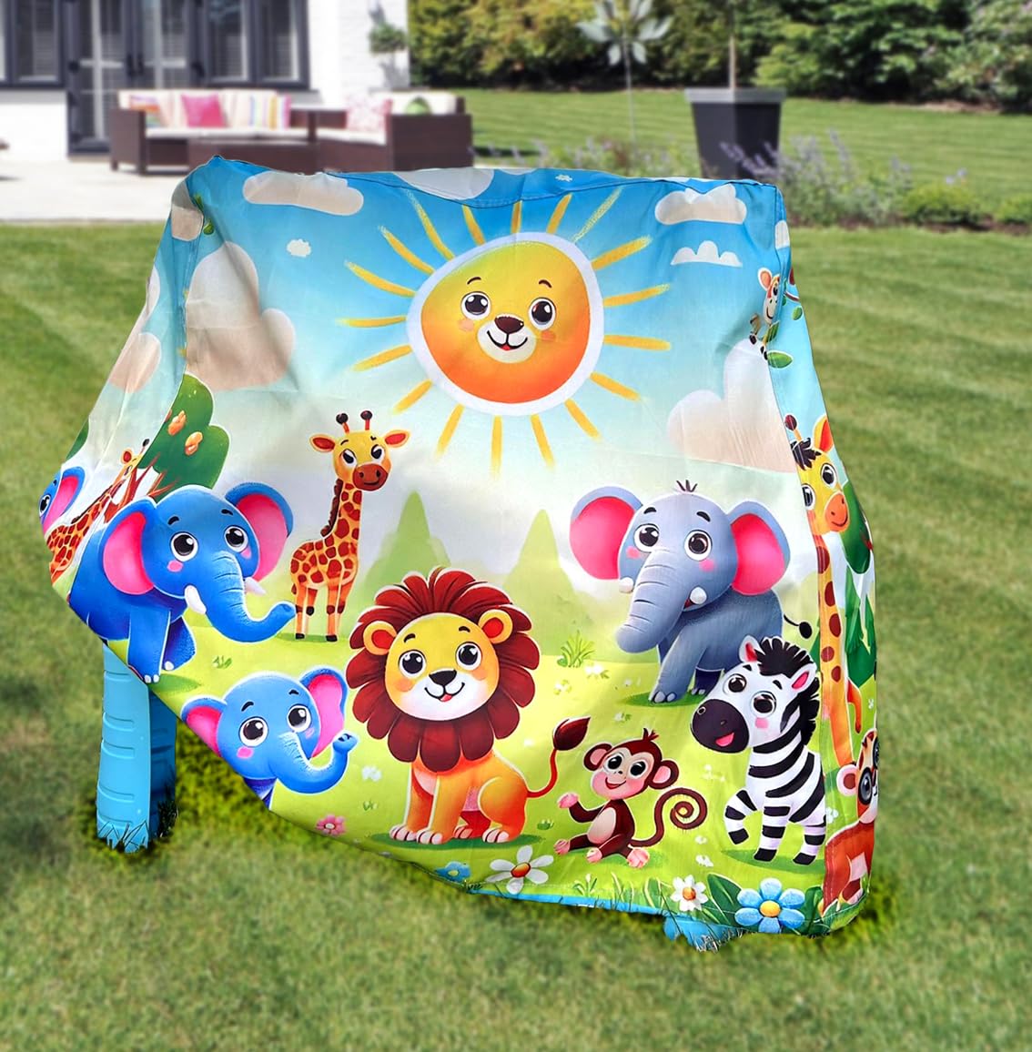 Oxford 600D Durable Waterproof Cover, Anti-UV Dust Proof Kids Water Table Cover, Cute Colorful Vibrant Design, Includes Bag