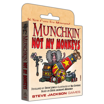 Munchkin: Not My Monkeys | Expansion Card Pack | 3-6 Players, Ages 14+, 1-2 Hours | 56 Mischievous Cards | Steve Jackson Games