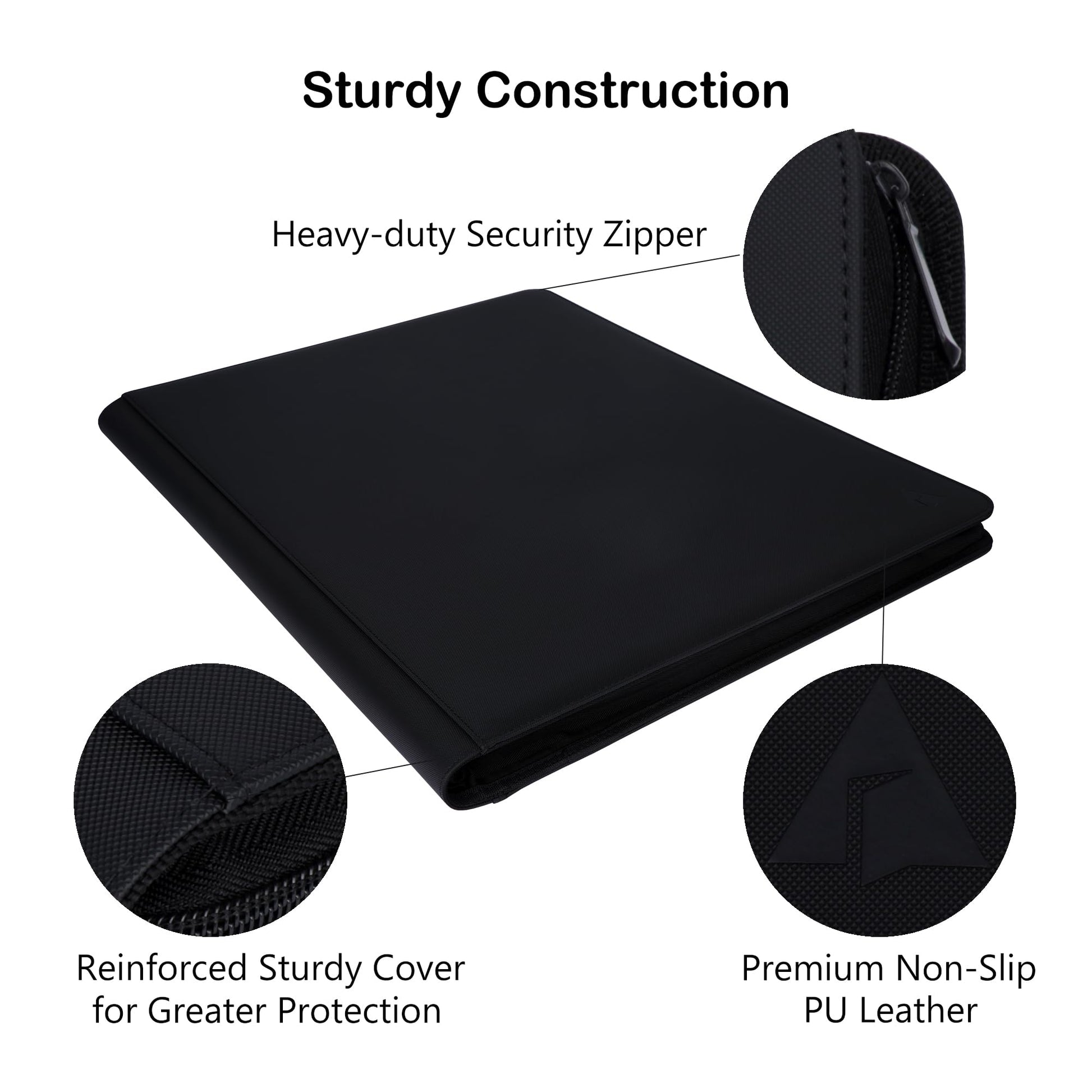 Alteagle 25-Pocket Top loader Binder, Holds 1000 Top loaders, Top Loader Card Binder Album for 3?×4? Top Loaders - Black