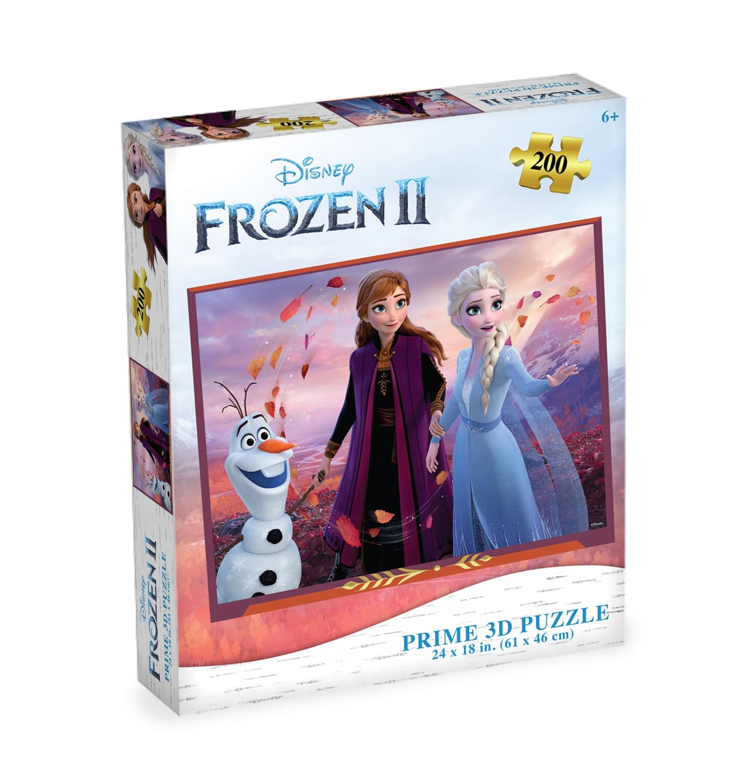 Prime 3D | Disney | Frozen | 200 Piece 3D Jigsaw Puzzle for Adults & Kids | Finished Size 24" x 18" | Challenging & Fun for Adults, Kids & Families |