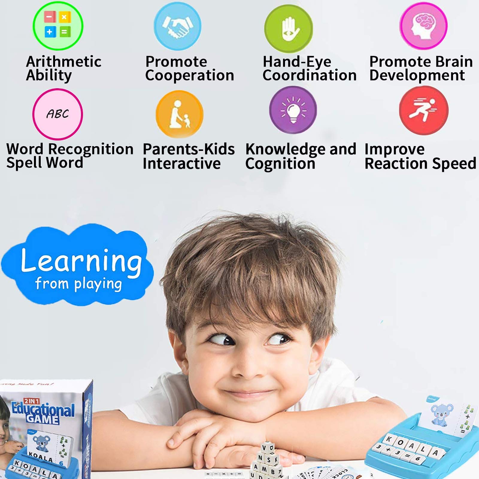 Learning Educational Toys 2 in 1 Matching Letter and Number Games for Boys and Girls Sight Words Recognition Flash Cards Kindergarten Teaching Tools