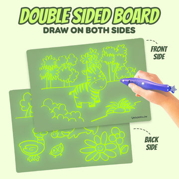 GlowBoard Light Drawing Pad by Bolderglow - Double-Sided Glow-in-the-Dark Board | Reusable Light Pen Art Board with No Mess or Cleanup
