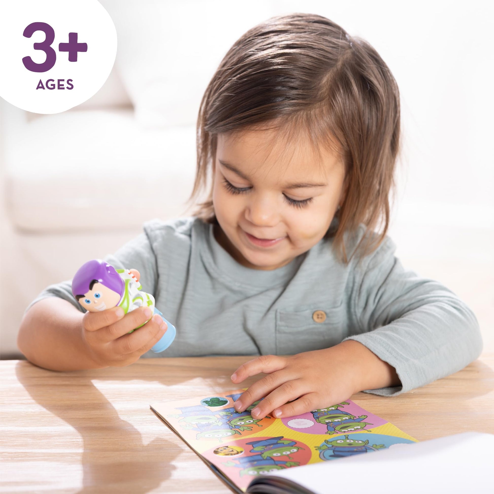 Melissa & Doug Sticker Wow!™ Disney Buzz Lightyear Bundle: 24-Page Activity Book, Refillable Sticker Stamper, Mini Pad, 500 Stickers, Arts and Crafts