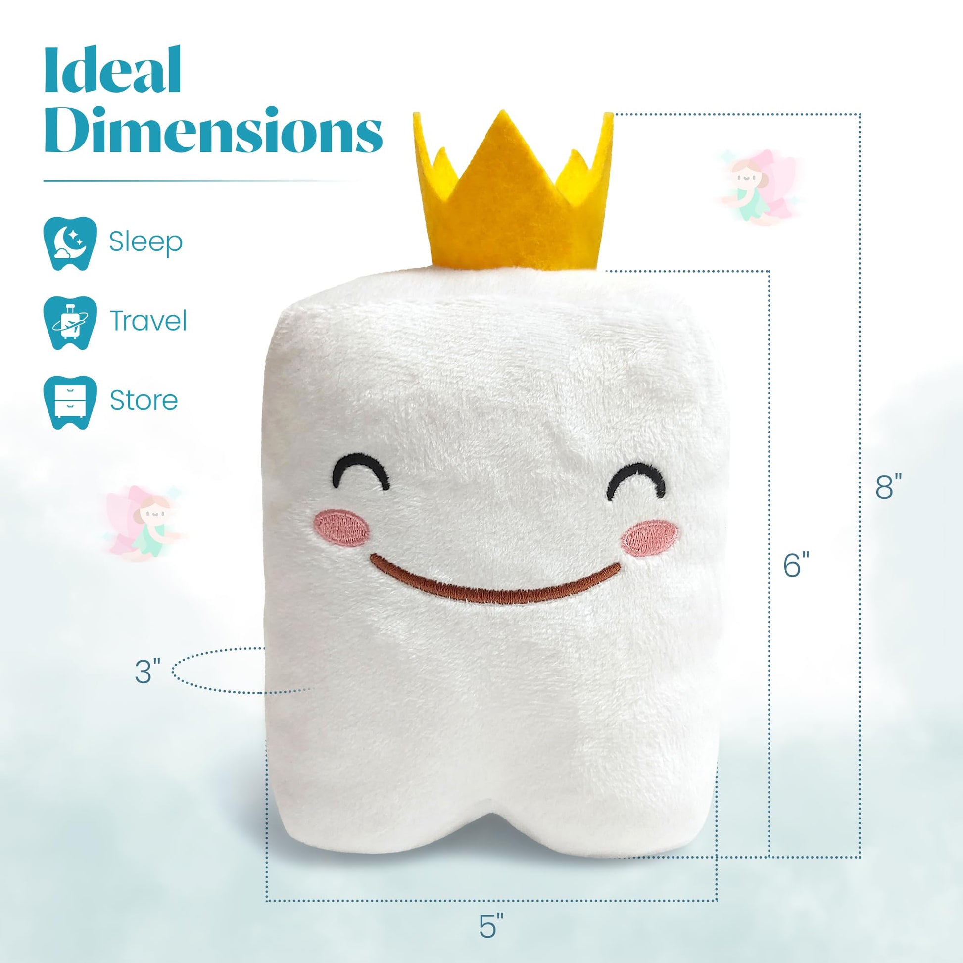 Cairn Tooth Fairy Pillow for Boys and Girls - Soft Plush Tooth Fairy Box Alternative with Pocket - Modern Keepsake Gift for Kids Losing Teeth