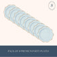 Bonjour Fête Elegant Light Blue Gingham Paper Party Dinner Plates | Large Disposable Size for Baby Showers, Spring Parties & Birthday Celebrations |