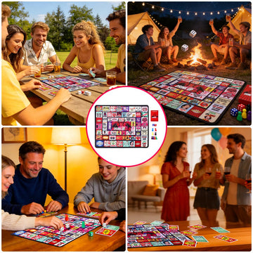 weigeyco Drinking Board Game for Adults, Couples Drinking Game, Outdoor Rubber Mat Party Game with 40 Truth or Dare Cards, Bachelorette & Girls Night