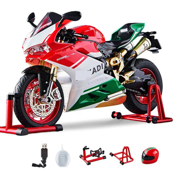 HTLNUZD 1/9 Large Metal DieCast 1299 High-Performance Model Spray-Simulated Start, Adult Collectible for Ducati Style (1299-Red)