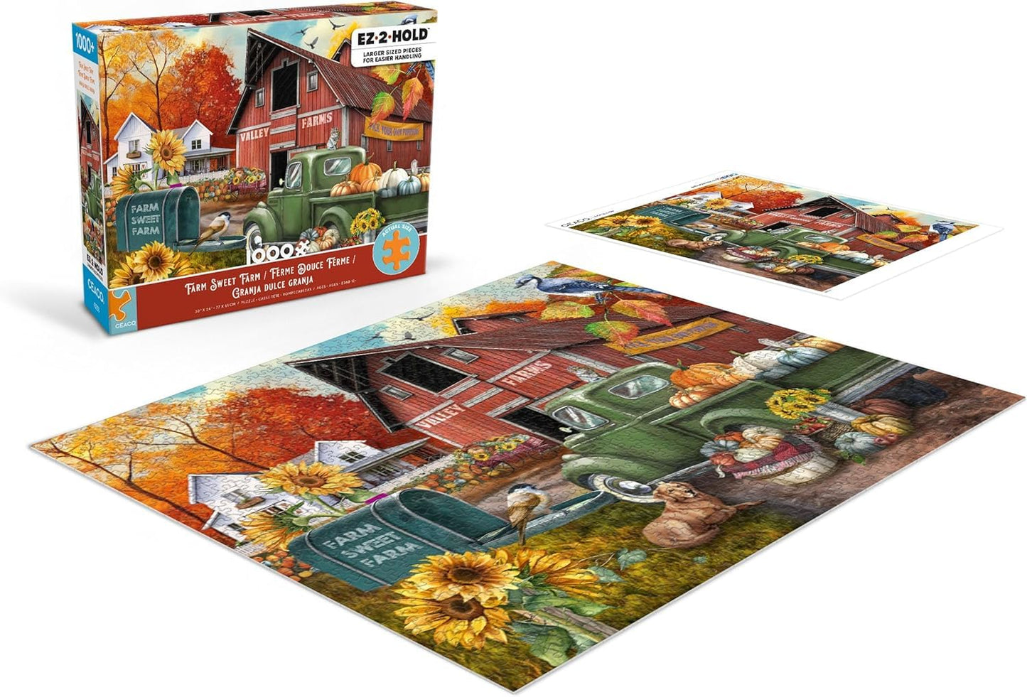 Ceaco - Farm Sweet Farm - 1000 Oversized Piece Jigsaw Puzzle
