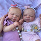 GYCV Realistic Newborn Baby Dolls Twins - 19 Inch Reborn Baby Dolls Twins Girl, Lifelike Baby Dolls Soft Body, Silicone Vinyl Newborn Baby that Look