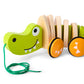 Hape Wooden Walk-A-Long Croc for Babies| Pull & Pull Walking Toy for Toddlers 12 Months and Up