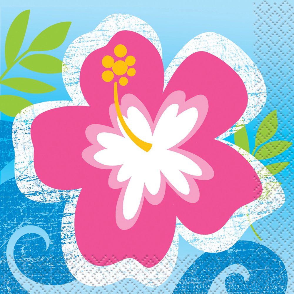 Hula Girl Luau Party Beverage Napkins, 16ct