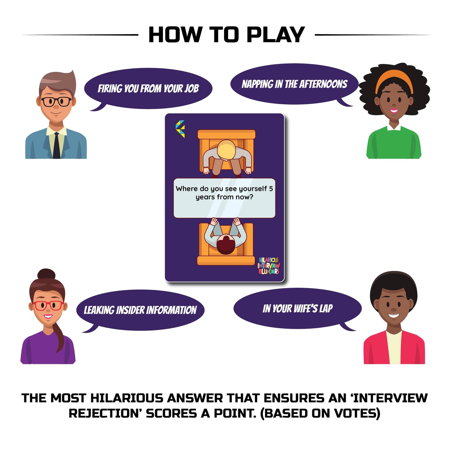 Feltango Hilarious Interview Blunders, Funny Game for Adults, Game Nights, Travel Games, Board Games, Card Games for Adults, Party Games, Funny Games