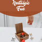 WE Games Metal Jacks Set - Classic Jacks Game with 2 Red Balls in Walnut Stain Keepsake Wooden Box - Nostalgic Floor Game