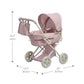 Olivia's Little World Buggy-Style Baby Doll Stroller with Retractable Canopy, Storage Underneath, Detachable Bassinet, Travel Nursery Bag, Comfortable