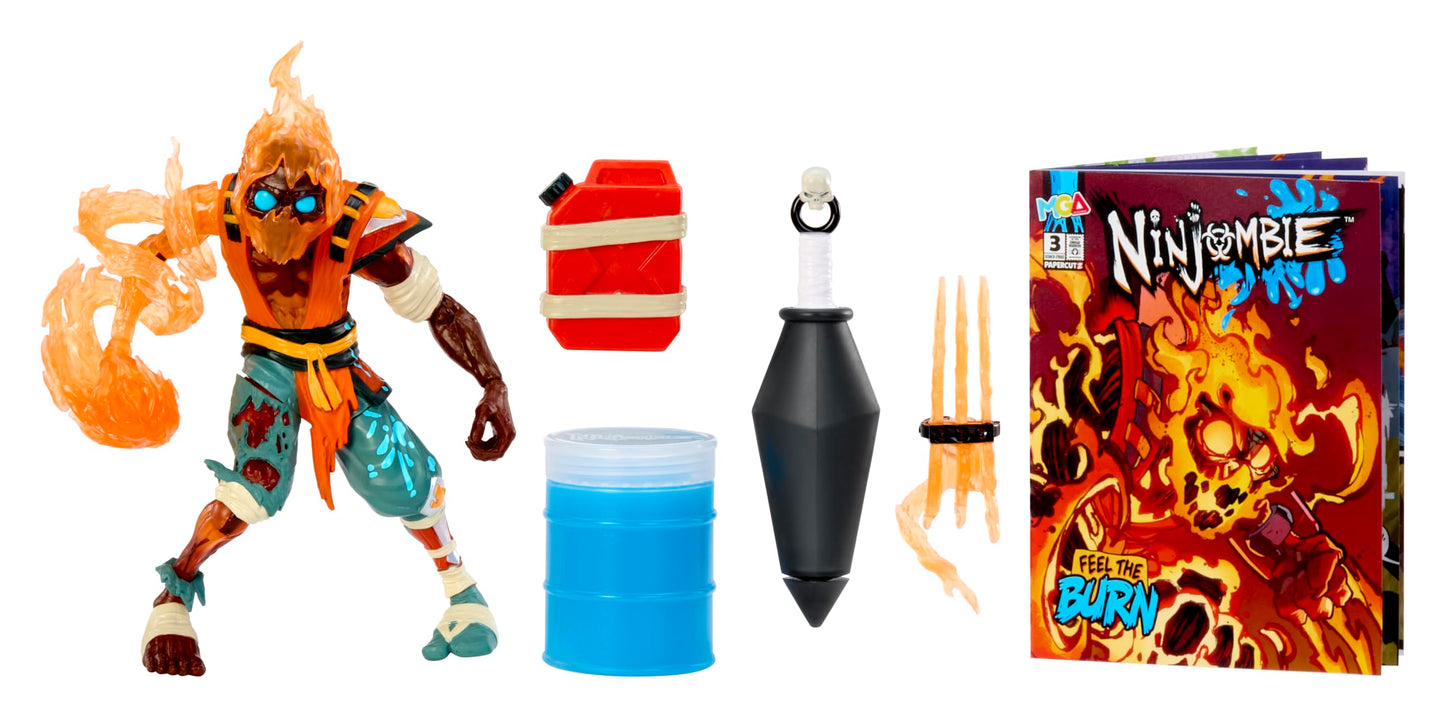 Ninjombie Action Figure - Scorchstrike, Boys Action Ninja Zombie Slime Monster Action Figure, Ages 6 +