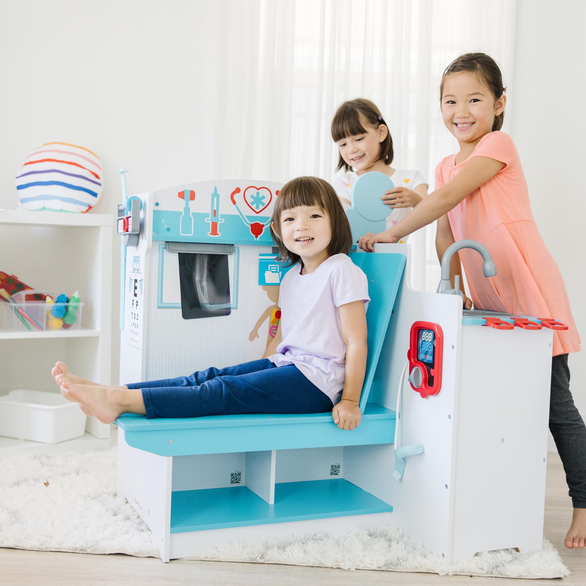 Melissa & Doug Wooden Get Well Doctor Activity Center, Kids, Waiting Room, Exam Room, Check-in Area - FSC Certified