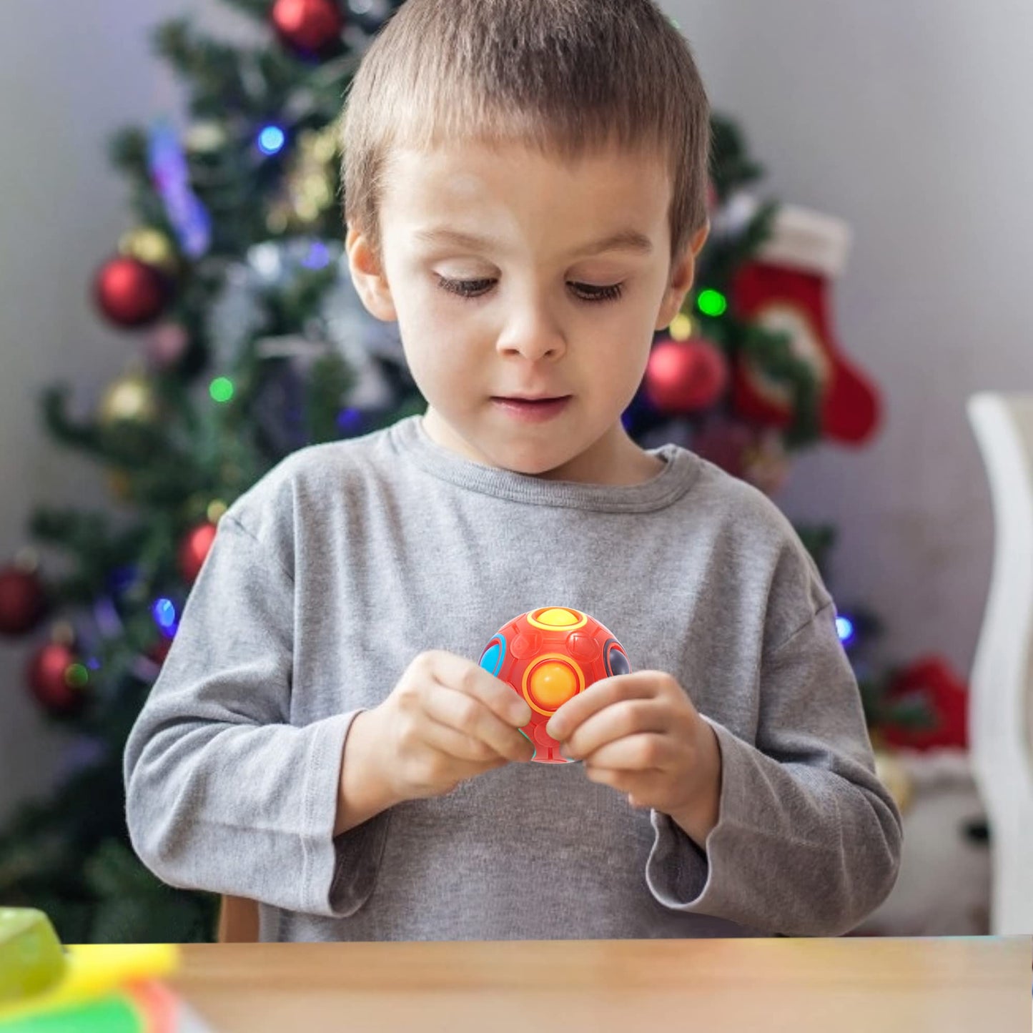 Vdealen Magic Rainbow Puzzle Ball, Fidget Ball Puzzle Brain Teaser Fidget Toy for Boys & Girls- Birthday Party Easter Valentines Christmas Stocking