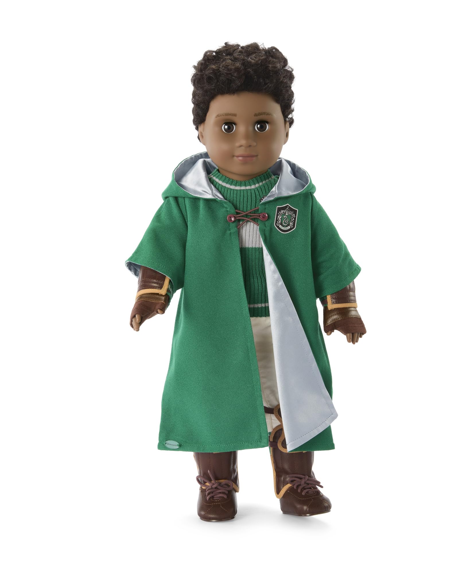 American Girl Harry Potter 18-inch Doll Slytherin Quidditch Uniform Outfit with Robe Featuring House Crest, For Ages 6+
