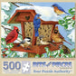 Bits and Pieces - 500 Piece Jigsaw Puzzle for Adults - Winter Birdfeeder - Bird Tree Snow Feeder Jigsaw Puzzle by Artist Greg Giordano, Completed