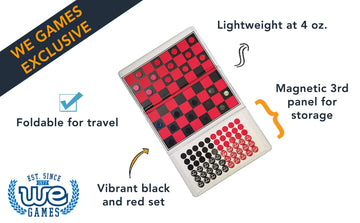 WE Games Magnetic Checkbook Checkers - Great for Travel