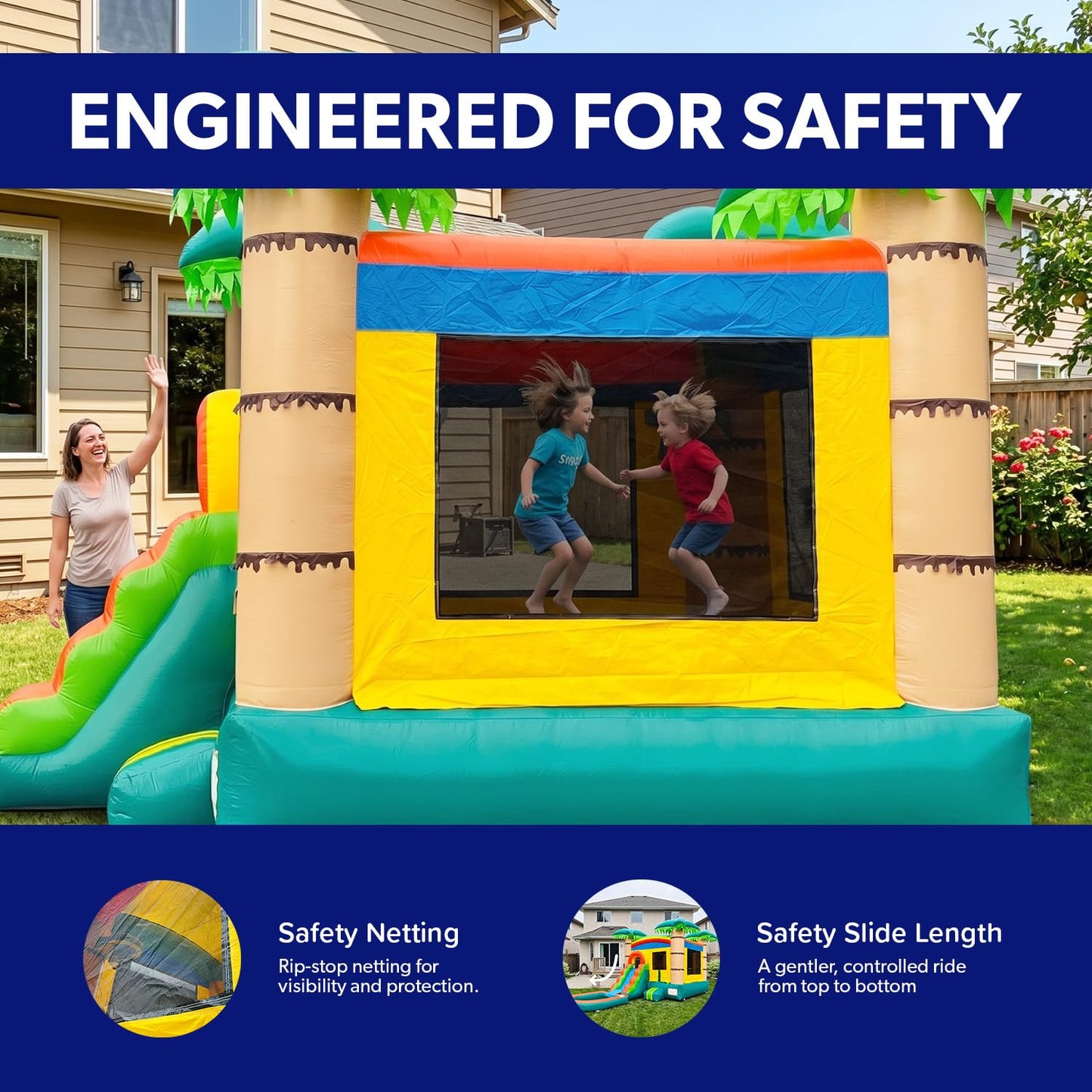 HeroKiddo 13x24 Tropical Breeze Commercial Inflatbale Bouncer Slide Pool