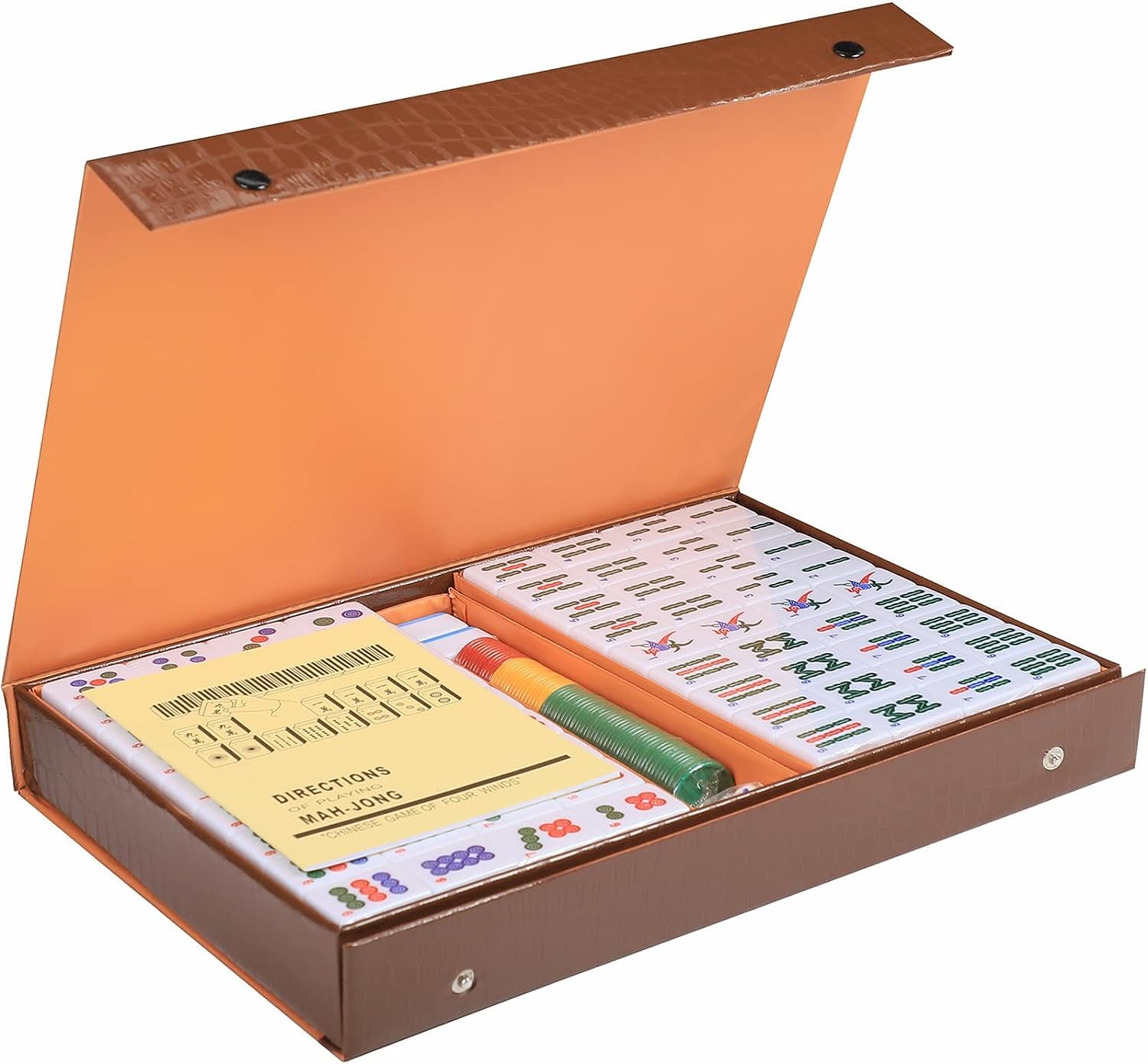 usamjtable Chinese Filipino Mahjong Set 144 Numbered Melamin Tiles (PVC Green)