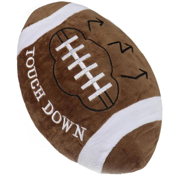 GiftExpress 12-Inch Plush Football Throw Pillow - Stuffed Soft Toy, Game Day Room Decor, Football Theme Cushion for Kids & Sports Fans